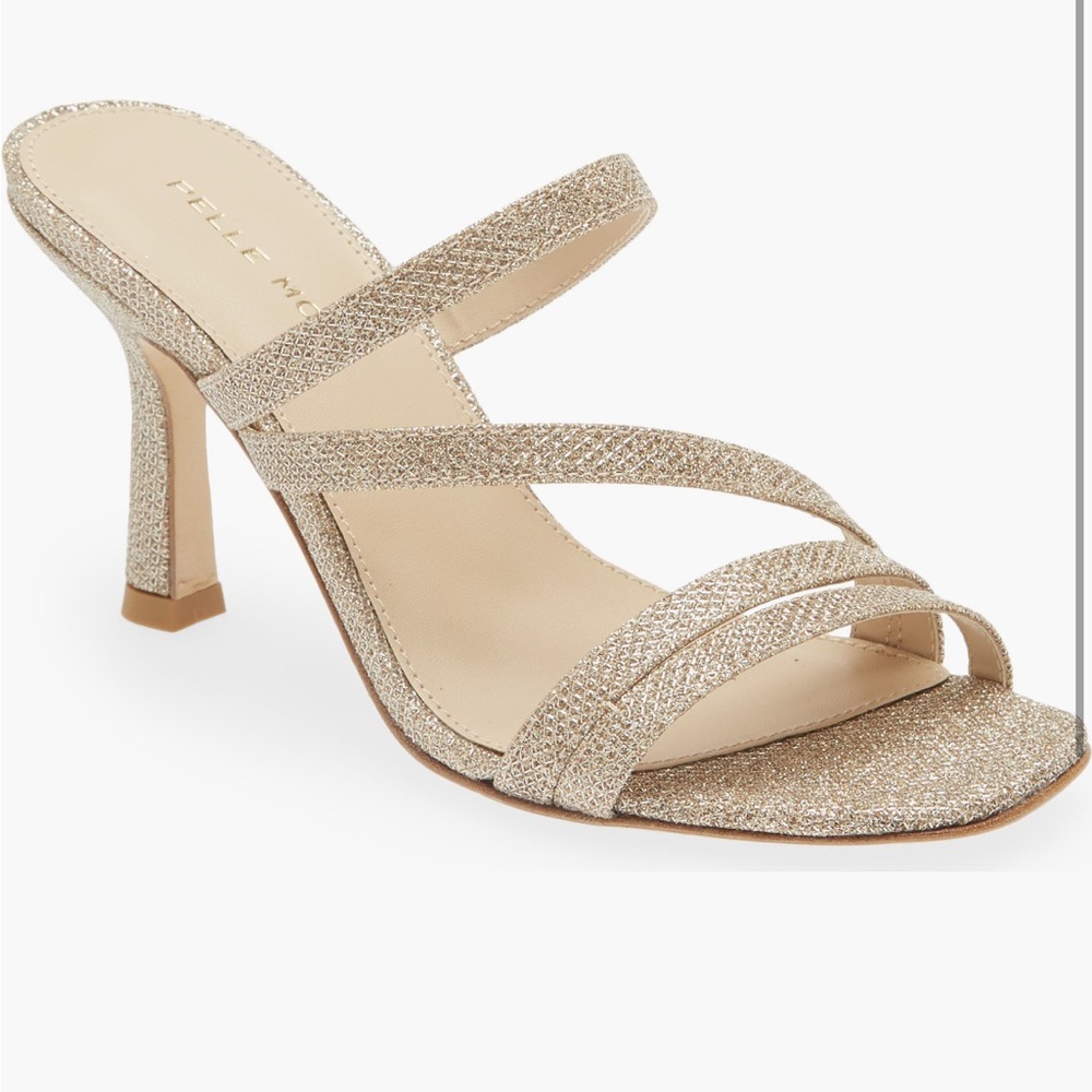 Pelle Moda Glittering Gold Strappy Heels